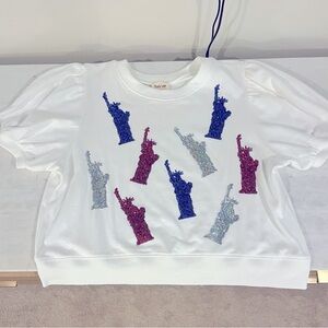 Peach Love Lady Liberty Sparkle Top
